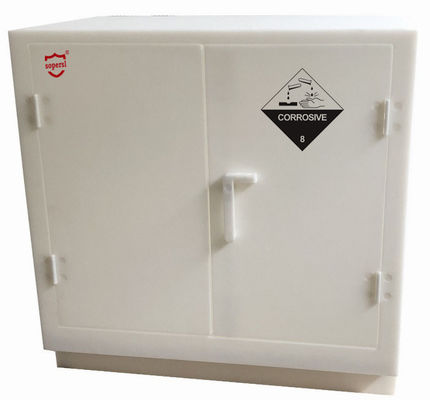 kopen Laboratoriumoplosmiddel Plastic dubbele deur kleine corrosieve kast Wit polypropyleenzuur online vervaardiging